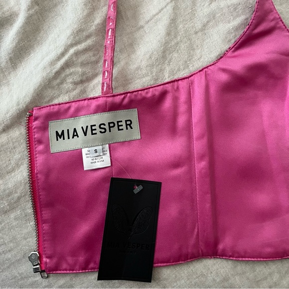 NWOT Mia Vesper Faux Croc Tiny Top in Bubblegum size S - Picture 6 of 6